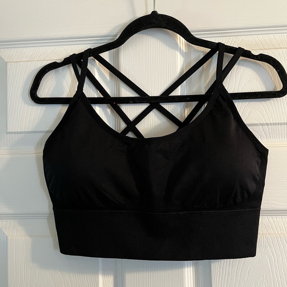 Black Strappy Bralette Crop Top